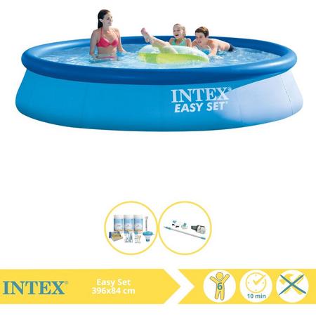 Intex Easy Set Zwembad - Opblaaszwembad - 396x84 cm - Inclusief Onderhoudspakket en Stofzuiger