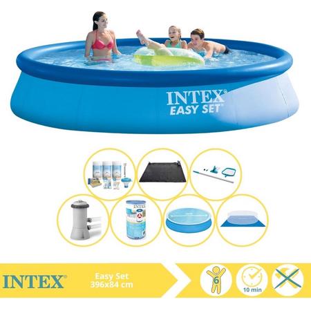 Intex Easy Set Zwembad - Opblaaszwembad - 396x84 cm - Inclusief Solarzeil, Onderhoudspakket, Filter, Grondzeil, Onderhoudsset en Solar Mat