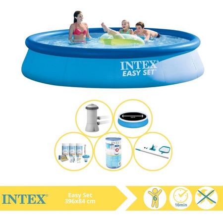 Intex Easy Set Zwembad - Opblaaszwembad - 396x84 cm - Inclusief Solarzeil Pro, Onderhoudspakket, Filter en Onderhoudsset