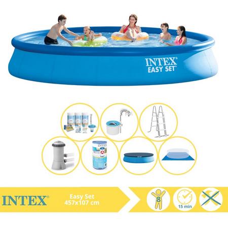 Intex Easy Set Zwembad - Opblaaszwembad - 457x107 cm - Inclusief Onderhoudspakket, Filter en Skimmer