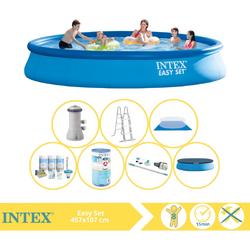   Easy Set Zwembad - Opblaaszwembad - 457x107 cm - Inclusief Onderhoudspakket, Filter en Stofzuiger