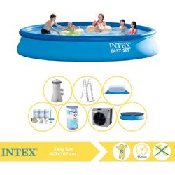   Easy Set Zwembad - Opblaaszwembad - 457x107 cm - Inclusief Onderhoudspakket, Filter en Warmtepomp CP