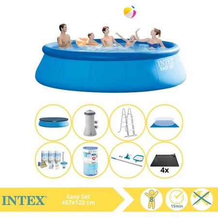 Intex Easy Set Zwembad - Opblaaszwembad - 457x122 cm - Inclusief Onderhoudspakket, Filter, Onderhoudsset en Solar Mat