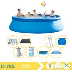   Easy Set Zwembad - Opblaaszwembad - 457x122 cm - Inclusief Onderhoudspakket, Filter, Solar Mat en Voetenbad