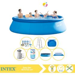   Easy Set Zwembad - Opblaaszwembad - 457x122 cm - Inclusief Onderhoudspakket, Filter en Voetenbad