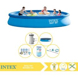   Easy Set Zwembad - Opblaaszwembad - 457x84 cm - Inclusief Afdekzeil, Onderhoudspakket, Filter en Onderhoudsset