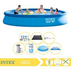   Easy Set Zwembad - Opblaaszwembad - 457x84 cm - Inclusief Comfortpool Solarzeil - Ã¸457 cm Onderhoudspakket, Filter, Grondzeil, Stofzuiger en Solar Mat