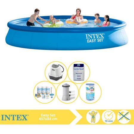 Intex Easy Set Zwembad - Opblaaszwembad - 457x84 cm - Inclusief Filter, Zoutsysteem en Zout