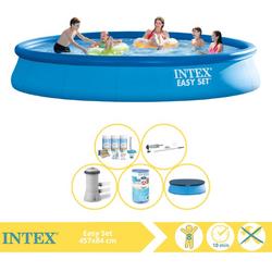   Easy Set Zwembad - Opblaaszwembad - 457x84 cm - Inclusief Onderhoudspakket, Filter en Stofzuiger