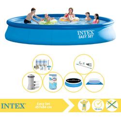   Easy Set Zwembad - Opblaaszwembad - 457x84 cm - Inclusief Solarzeil Pro, Onderhoudspakket, Filter, Grondzeil en Stofzuiger