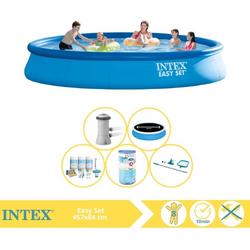  Easy Set Zwembad - Opblaaszwembad - 457x84 cm - Inclusief Solarzeil Pro, Onderhoudspakket, Filter en Onderhoudsset