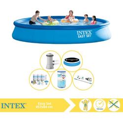   Easy Set Zwembad - Opblaaszwembad - 457x84 cm - Inclusief Solarzeil Pro, Onderhoudspakket, Filter en Stofzuiger