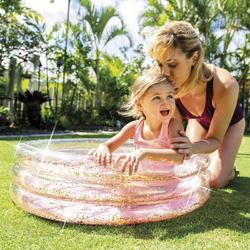   Glitter Mini Pool Goud / Roze - Baby badje - Opblaasbaar Zwembad