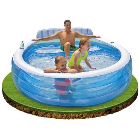 Intex Opblaasbaar Familie Lounge Zwembad met Bank (224x216x76cm) Intex
