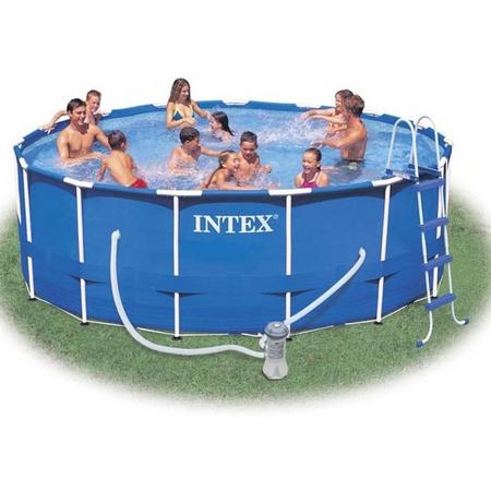 Intex Opzetzwembad Metal Frame Pool Set 457 X 122 Cm Blauw