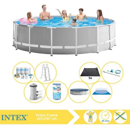 Intex Prism Frame Zwembad - Opzetzwembad - 457x122 cm - Inclusief Onderhoudspakket, Filter, Onderhoudsset en Solar Mat