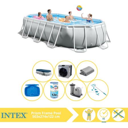 Intex Prism Frame Zwembad - Opzetzwembad - 503x274x122 cm - Inclusief Onderhoudspakket, Filter, Onderhoudsset, Voetenbad en Warmtepomp CP