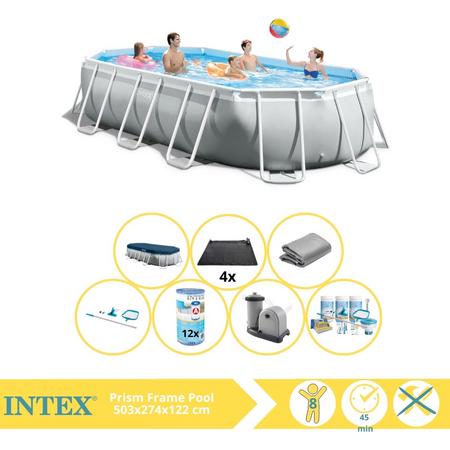 Intex Prism Frame Zwembad - Opzetzwembad - 503x274x122 cm - Inclusief Onderhoudspakket, Filter, Onderhoudsset en Solar Mat