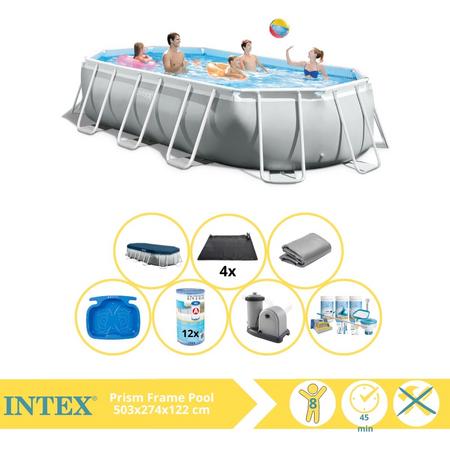 Intex Prism Frame Zwembad - Opzetzwembad - 503x274x122 cm - Inclusief Onderhoudspakket, Filter, Solar Mat en Voetenbad