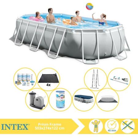 Intex Prism Frame Zwembad - Opzetzwembad - 503x274x122 cm - Inclusief Onderhoudspakket, Filter, Stofzuiger en Solar Mat