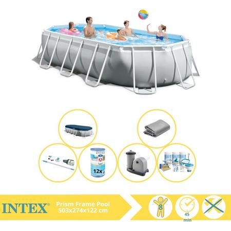 Intex Prism Frame Zwembad - Opzetzwembad - 503x274x122 cm - Inclusief Onderhoudspakket, Filter en Stofzuiger