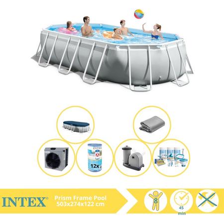 Intex Prism Frame Zwembad - Opzetzwembad - 503x274x122 cm - Inclusief Onderhoudspakket, Filter en Warmtepomp CP