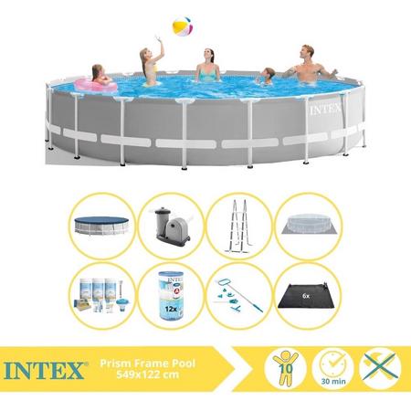 Intex Prism Frame Zwembad - Opzetzwembad - 549x122 cm - Inclusief Onderhoudspakket, Filter, Onderhoudsset en Solar Mat