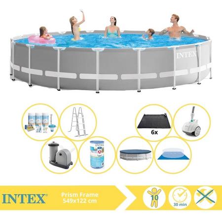 Intex Prism Frame Zwembad - Opzetzwembad - 549x122 cm - Inclusief Onderhoudspakket, Filter, Zwembad Stofzuiger en Solar Mat