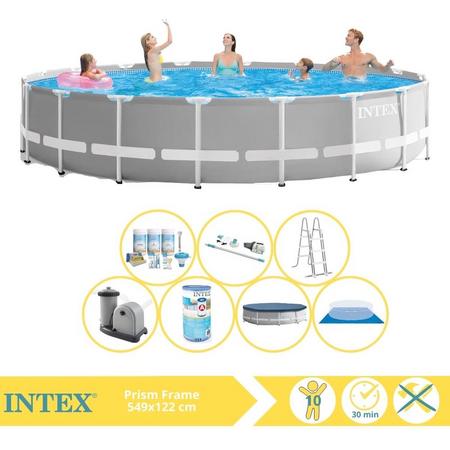 Intex Prism Frame Zwembad - Opzetzwembad - 549x122 cm - Inclusief Onderhoudspakket, Filter en Stofzuiger