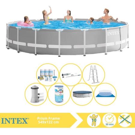 Intex Prism Frame Zwembad - Opzetzwembad - 549x122 cm - Inclusief Onderhoudspakket, Filter en Stofzuiger
