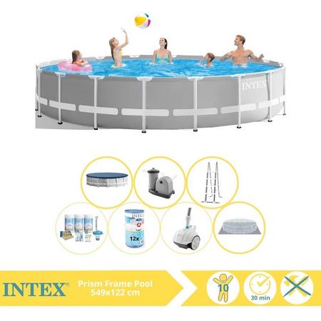 Intex Prism Frame Zwembad - Opzetzwembad - 549x122 cm - Inclusief Onderhoudspakket, Filter en Zwembad Stofzuiger
