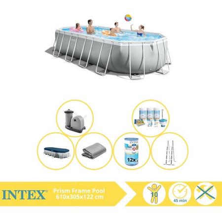 Intex Prism Frame Zwembad - Opzetzwembad - 610x305x122 cm - Inclusief Onderhoudspakket en Filter