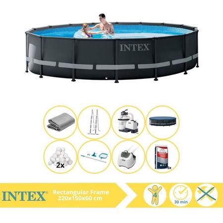 Intex Ultra XTR Frame Zwembad - Opzetzwembad - 488x122 cm - Inclusief Glasparels, Onderhoudsset, Zoutsysteem en Zout