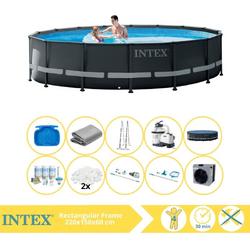   Ultra XTR Frame Zwembad - Opzetzwembad - 488x122 cm - Inclusief Onderhoudspakket, Filterbollen, Onderhoudsset, Stofzuiger, Voetenbad en Warmtepomp CP
