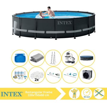Intex Ultra XTR Frame Zwembad - Opzetzwembad - 488x122 cm - Inclusief Onderhoudspakket, Filterbollen, Onderhoudsset, Stofzuiger, Voetenbad en Warmtepomp CP