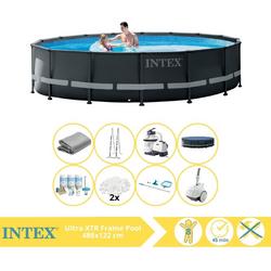   Ultra XTR Frame Zwembad - Opzetzwembad - 488x122 cm - Inclusief Onderhoudspakket, Filterbollen, Onderhoudsset en Zwembad Stofzuiger