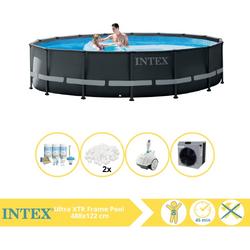   Ultra XTR Frame Zwembad - Opzetzwembad - 488x122 cm - Inclusief Onderhoudspakket, Filterbollen, Zwembad Stofzuiger en Warmtepomp CP