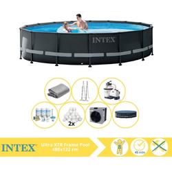   Ultra XTR Frame Zwembad - Opzetzwembad - 488x122 cm - Inclusief Onderhoudspakket, Filterbollen en Warmtepomp CP