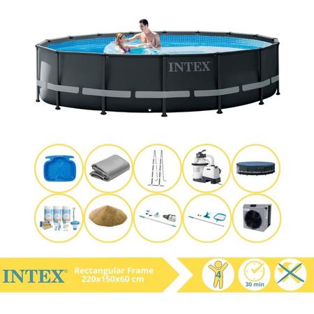 Intex Ultra XTR Frame Zwembad - Opzetzwembad - 488x122 cm - Inclusief Onderhoudspakket, Filterzand, Onderhoudsset, Stofzuiger, Voetenbad en Warmtepomp CP