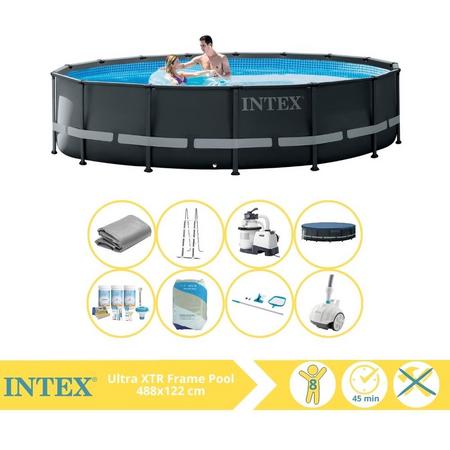 Intex Ultra XTR Frame Zwembad - Opzetzwembad - 488x122 cm - Inclusief Onderhoudspakket, Filterzand, Onderhoudsset en Zwembad Stofzuiger