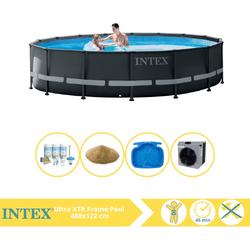   Ultra XTR Frame Zwembad - Opzetzwembad - 488x122 cm - Inclusief Onderhoudspakket, Filterzand, Voetenbad en Warmtepomp CP