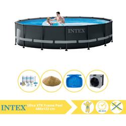   Ultra XTR Frame Zwembad - Opzetzwembad - 488x122 cm - Inclusief Onderhoudspakket, Filterzand, Voetenbad en Warmtepomp CP