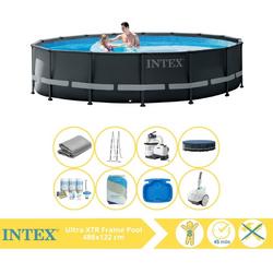   Ultra XTR Frame Zwembad - Opzetzwembad - 488x122 cm - Inclusief Onderhoudspakket, Filterzand, Zwembad Stofzuiger en Voetenbad