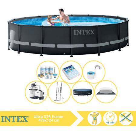 Intex Ultra XTR Frame Zwembad - Opzetzwembad - 488x122 cm - Inclusief Onderhoudspakket, Glasparels en Skimmer