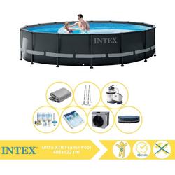   Ultra XTR Frame Zwembad - Opzetzwembad - 488x122 cm - Inclusief Onderhoudspakket, Glasparels en Warmtepomp CP