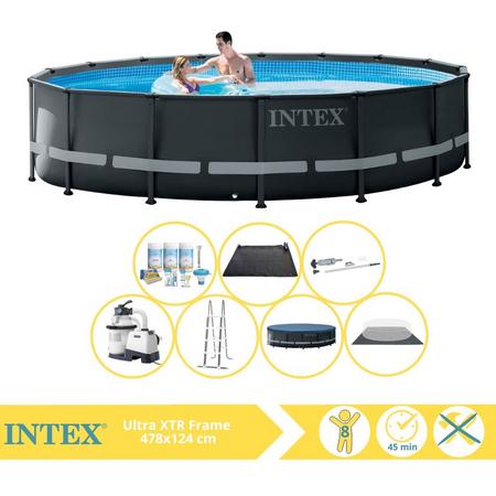 Intex Ultra XTR Frame Zwembad - Opzetzwembad - 488x122 cm - Inclusief Onderhoudspakket, Stofzuiger en Solar Mat