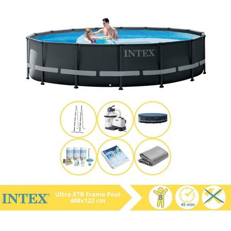 Intex Ultra XTR Frame Zwembad - Opzetzwembad - 488x122 cm - Inclusief Onderhoudspakket en Glasparels