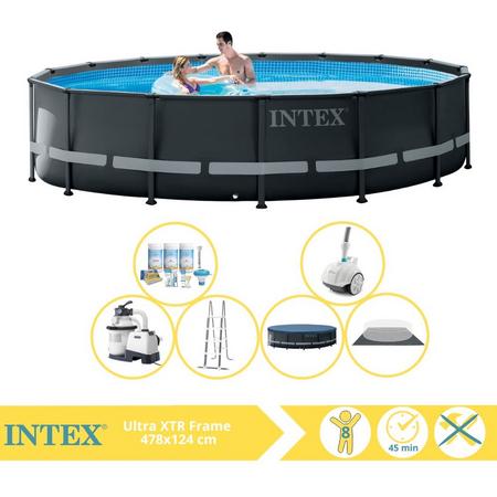 Intex Ultra XTR Frame Zwembad - Opzetzwembad - 488x122 cm - Inclusief Onderhoudspakket en Zwembad Stofzuiger