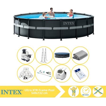 Intex Ultra XTR Frame Zwembad - Opzetzwembad - 549x132 cm - Inclusief Filterbollen, Stofzuiger, Zoutsysteem en Zout