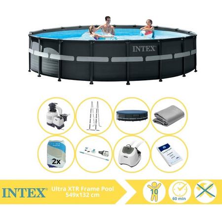 Intex Ultra XTR Frame Zwembad - Opzetzwembad - 549x132 cm - Inclusief Filterzand, Stofzuiger, Zoutsysteem en Zout